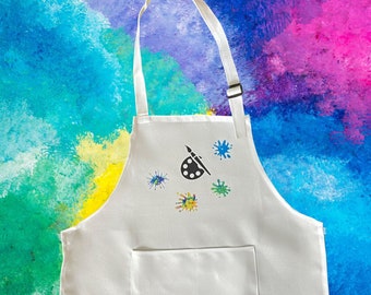 Childs Art Apron with Pockets, Paint Apron for Kids, Preschool Birthday Gift, 5th Birthday Gift for Granddaughter, Craft Apron, Adjustable
