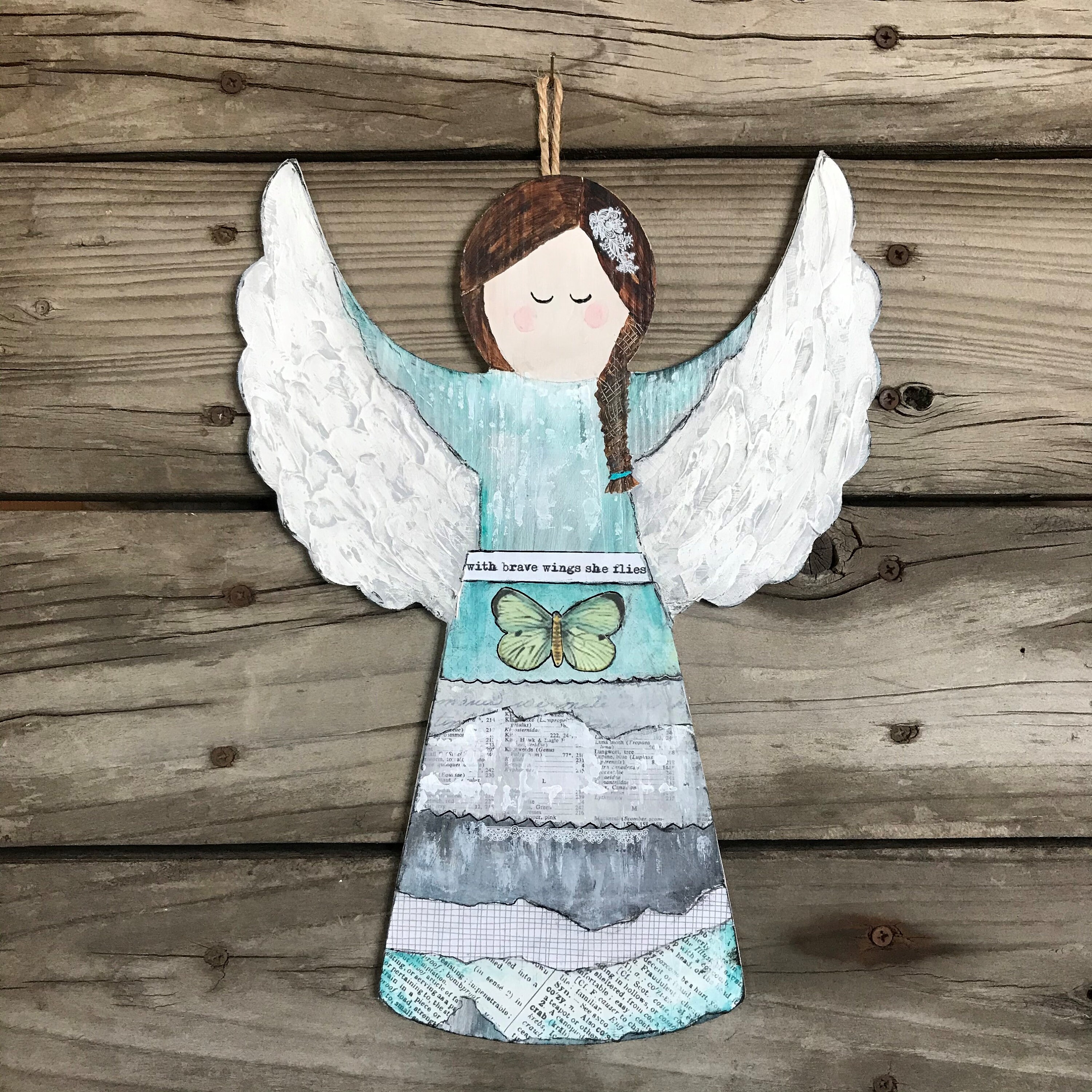 Angel Wall Hanging Guardian Angel Angel Mixed Media - Etsy España