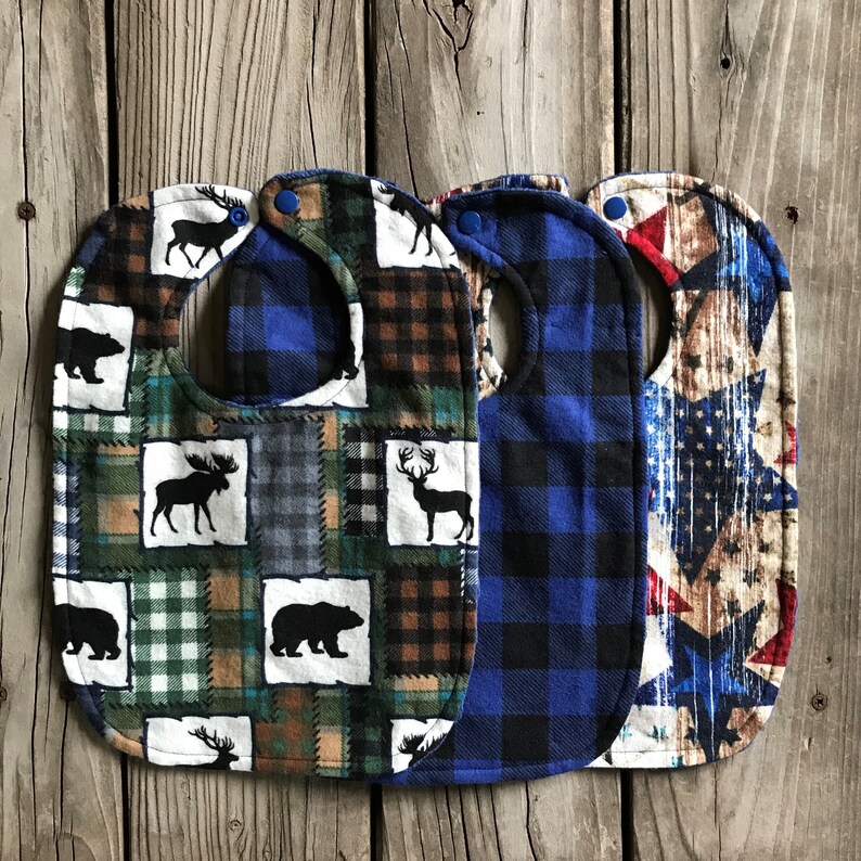 Baby Bib Plaid Outdoor Baby Bib Blue Buffalo Plaid Bib Bib Etsy