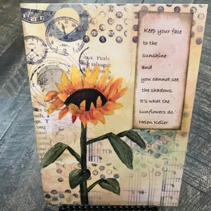 Set di biglietti di auguri con girasoli e buste, regalo di Natale per la mamma, biglietti per qualsiasi occasione, biglietti piatti vuoti, stampa botanica 5x7 di opere d'arte originali