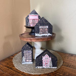 Holz Weihnachtshäuser, einzigartiges Weihnachtsgeschenk für den besten Freund, Weihnachtsbuchladen, Weihnachtsregal Sitter Dekor, Geschenk für Lehrer, Tier Tablett