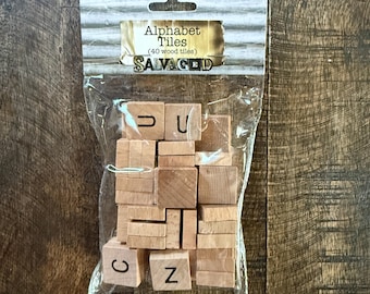 Scrabble Tiles, Mixed Media Craft Supplies, Game Pieces for Crafts, 40 tiles, New Set, Stocking Stuffer for Game Enthusiast