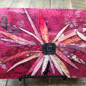 Tarjetas con flores, flores de color magenta, regalo para hija, intercambio de regalos de Navidad, regalos económicos para mujeres, regalos por menos de 15 dólares