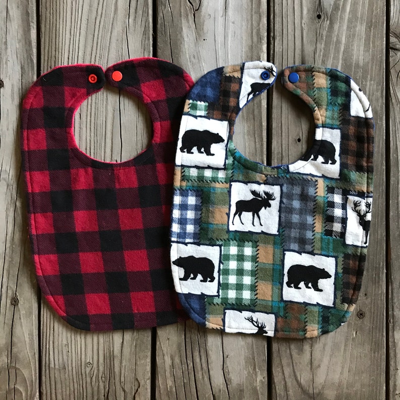 Baby Bib Plaid Outdoor Baby Bib Blue Buffalo Plaid Bib Bib Etsy