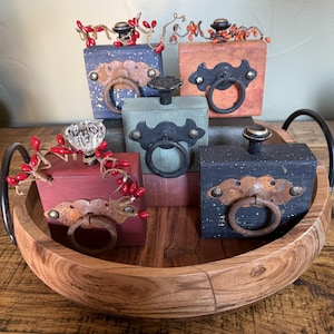 Rustic Fall Decor Wooden Pumpkins, Pumpkin Tiered Tray Decor, Wood Block Pumpkins, Fall Gifts for Friends, Halloween Gifts for Teachers