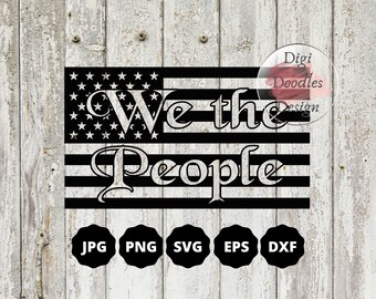 Nosotros la bandera americana de la gente Descarga Digital Instantánea - SVG JPG PNG dxf eps
