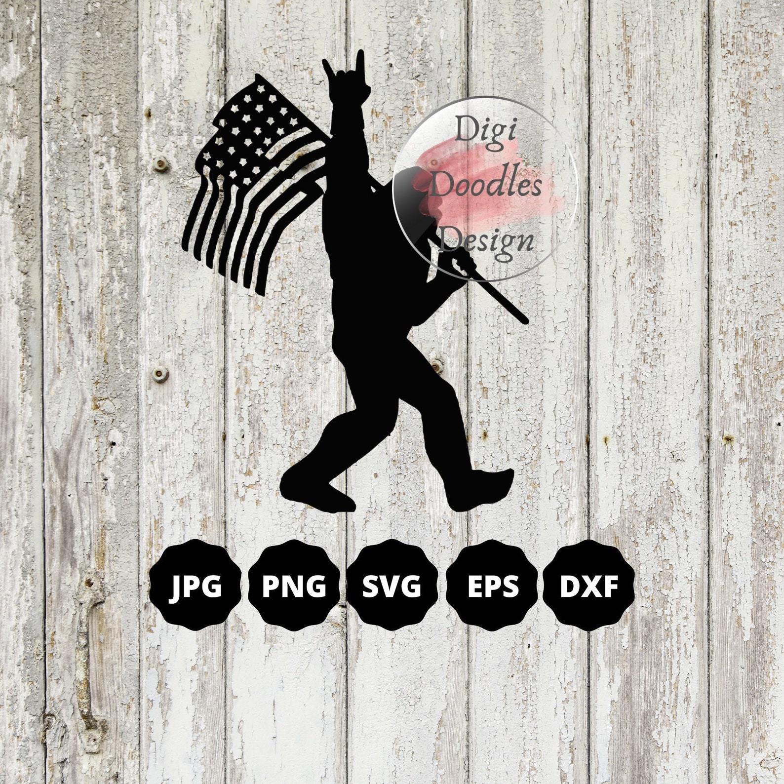Big Foot Sasquatch American Flag SVG PNG JPG Digital Download - Etsy