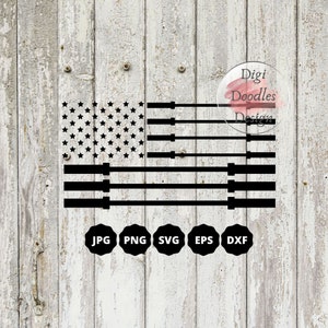Star Barbell Crossfit Flag Fitness Instant Digital Download - SVG PNG JPG Dxf Eps