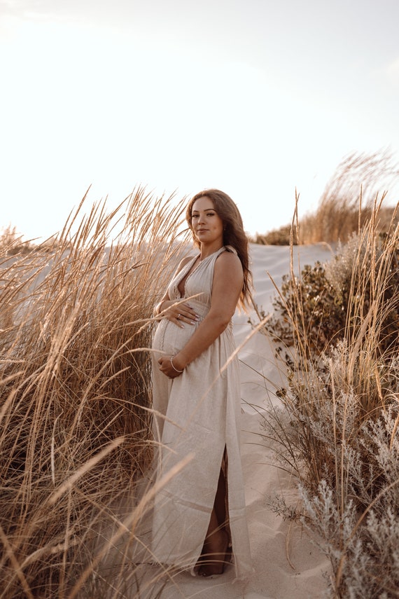beach wedding maternity dress Belle Maternity Dress Shimmer original main image 1