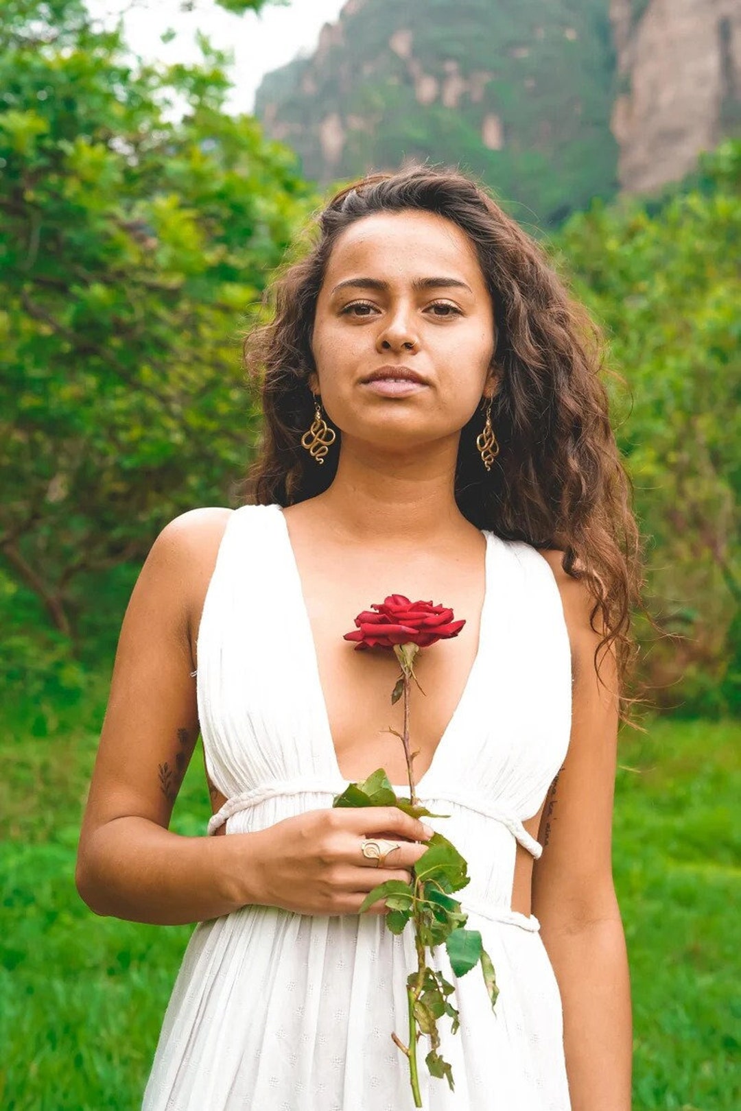 Made From Roses Witchy Wedding Dress Gypsy Wedding Dress White Witch