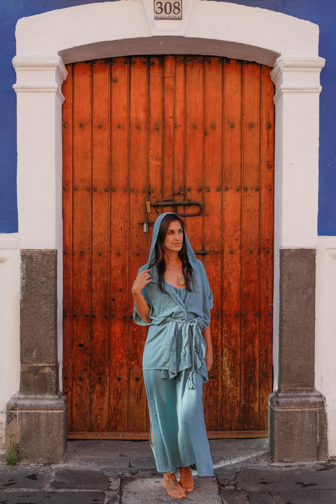 Silk robe hood hooded silk robe hooded robe silk pagan Etsy