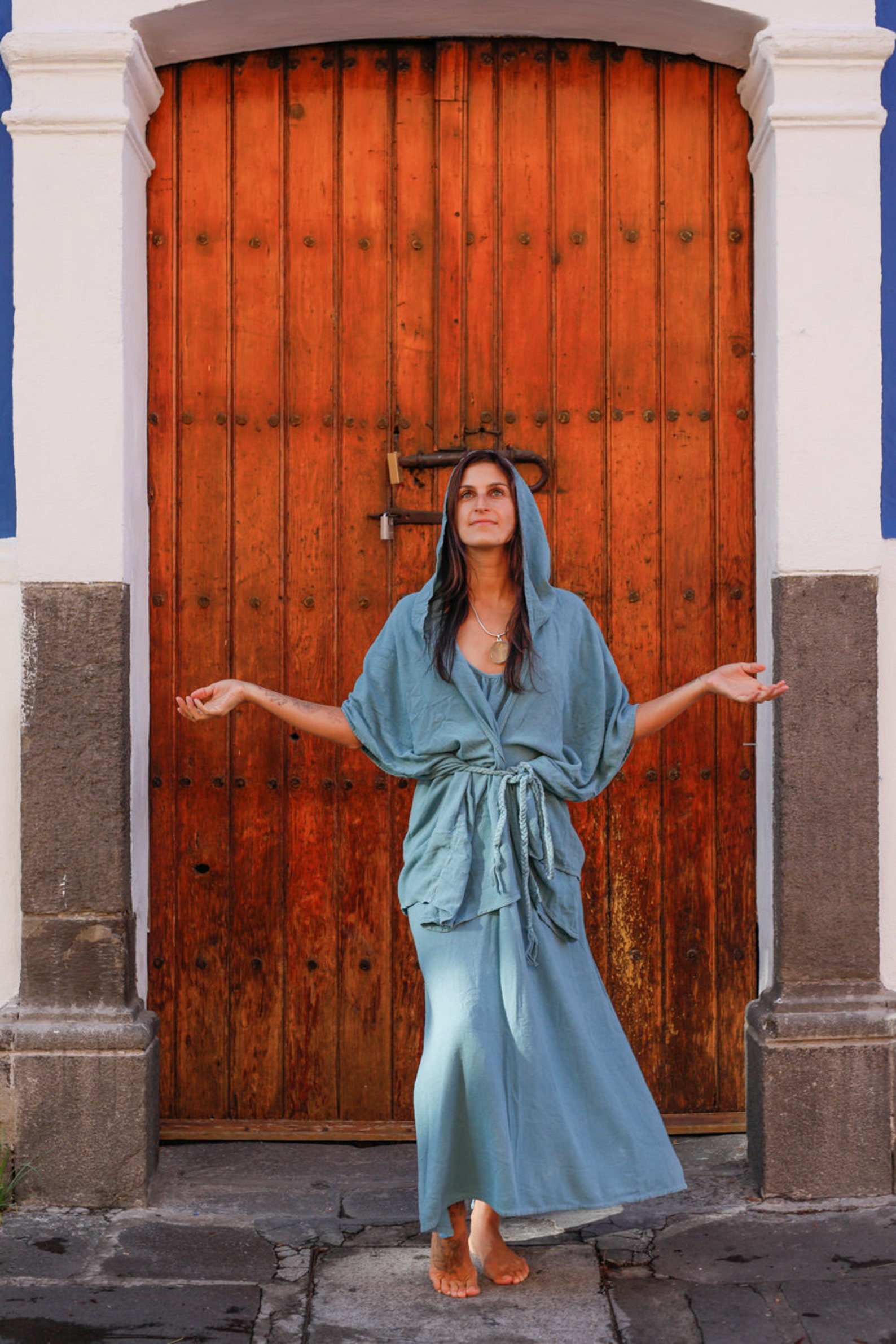 Silk robe hood hooded silk robe hooded robe silk pagan Etsy