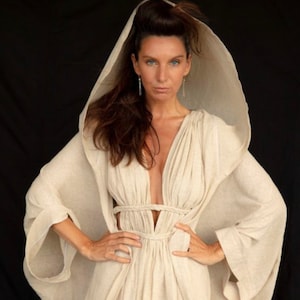 Organic Raw Silk Priestess Robe, Druid Robe, Wizard Robe, Kimono Robe ...