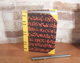 Notebook A6 font red//gift//Secret Santa//Blank//Coptic binding