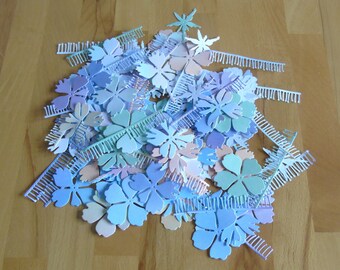 Punched parts set with pastel-colored flowers // Decoration // Table decorations // Scrapbooking // Crafts // Flowers