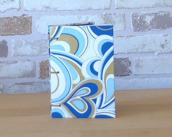 Notebook A7 with blue, gold and white ornaments // blank book // souvenirs // notebook