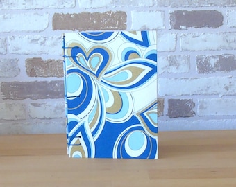 Notebook A6 with blue gold and white ornaments // Blank book // Diary // Writing // Memories