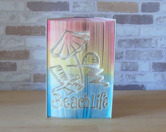 Beach Life - gefaltetes Buch // Buchkunst // Buchdeko // Geschenk // Dekoration // Strand // Urlaub