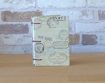 Notebook A7 with Air Mail motifs // Blank book // Notebook // Gifts // Writing