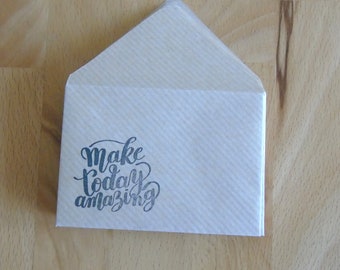 Make today amazing - 10 kleine Briefumschläge aus braunem Skizzenpapier // Briefumschlag // Scrapbooking // Dekoration