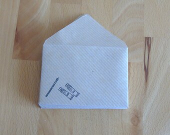10 kleine Briefumschläge mit aufgestempeltem Pinsel und Farbtuben // Briefumschlag // Dekoration // Scrapbooking