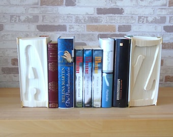 Folded Book - Bookends A Z // Book Art // Bookfolding // Book Art // Decoration