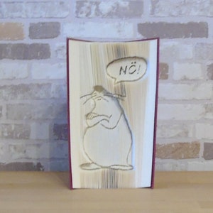 Seal says no - folded book // book folding art // gift // decoration // book decoration