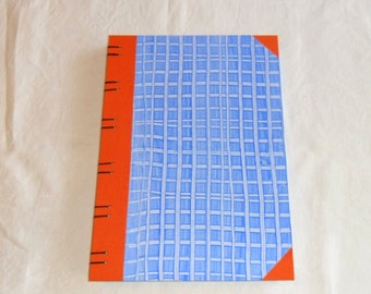 Diary A4-Stripes Blue//Guestbook//Sketchbook//Paste paper//Coptic Binding//Gift