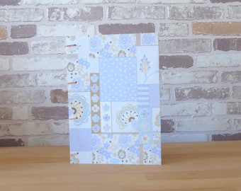 light blue notebook A5 with floral pattern // diary // diary // sketchbook