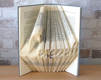 Reading time - folded book // book folding art // decoration // gift // bookworm // book decoration // bookworm