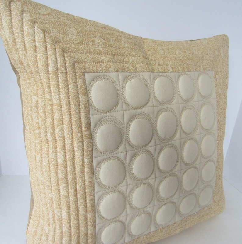 Neutral Pillow Quilted Pillow Cover Beige Toss Pillow Etsy