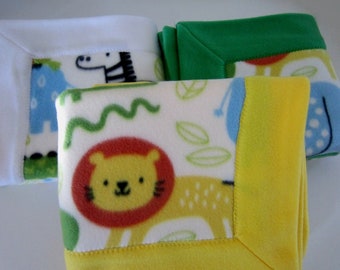 All Season Micro Fleece Plush Baby Blanket for Toddler Bed or Crib; Cozy Fluffy Colorful Zoo Animals Ultra Thick Fleece Blanket
