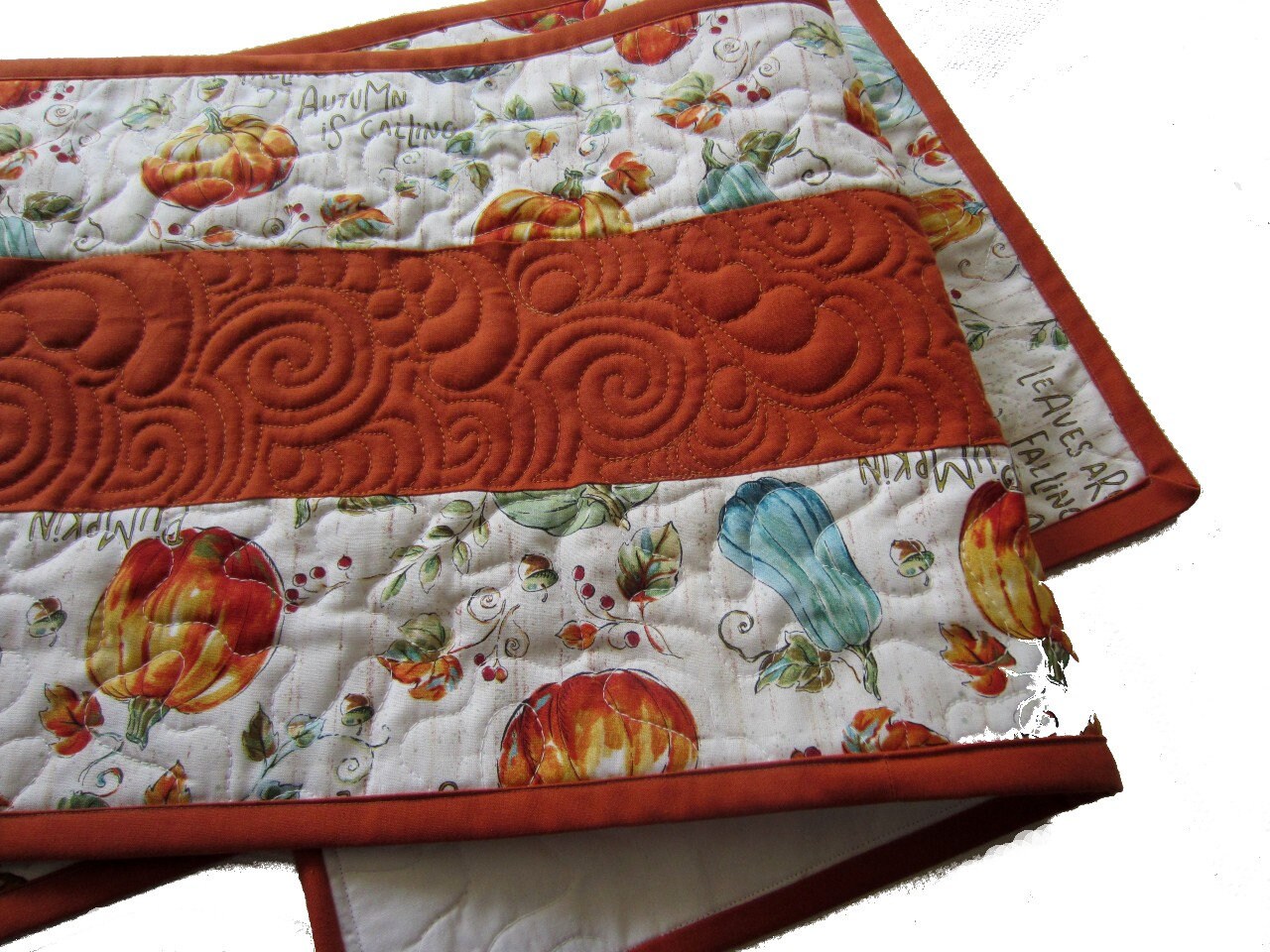 Fall Pumpkins and Gourds Quilted Table Runner Seasonal Autumn - Etsy