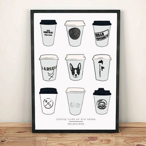 Melbourne Print | Coffee Cups of South Yarra | Digital copy