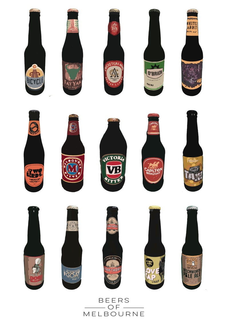 Melbourne Print Beers of Melbourne Digital Copy Etsy