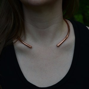 Thick Copper Torque, Copper Neck Collar, Copper Choker, Copper Torc Necklace
