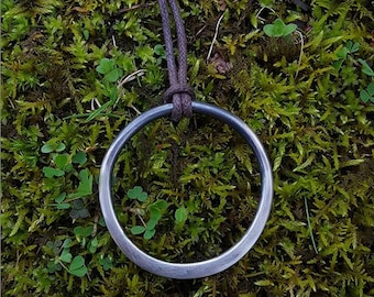 Circle Pendant, Sterling Silver Circle Necklace, Circle of Life Pendant, Hand Forged Pendant