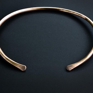 Copper Torc Necklace with Hammered Starburst Markings, Tribal Collar Necklace, Torque Torq Choker