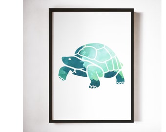 Sea Turtle Wall Art Printable, Living room print Printable,  Nursery animal art, Sea creature water color print