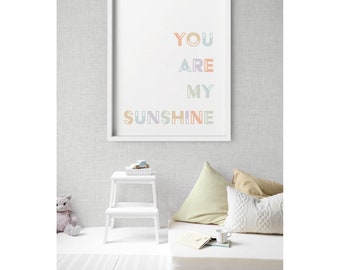 You Are My Sunshine, Summer Rainbow Wall Art Printable,Gender Neutral  Printable Nursery Wall Art, Baby Shower Nursery Gift