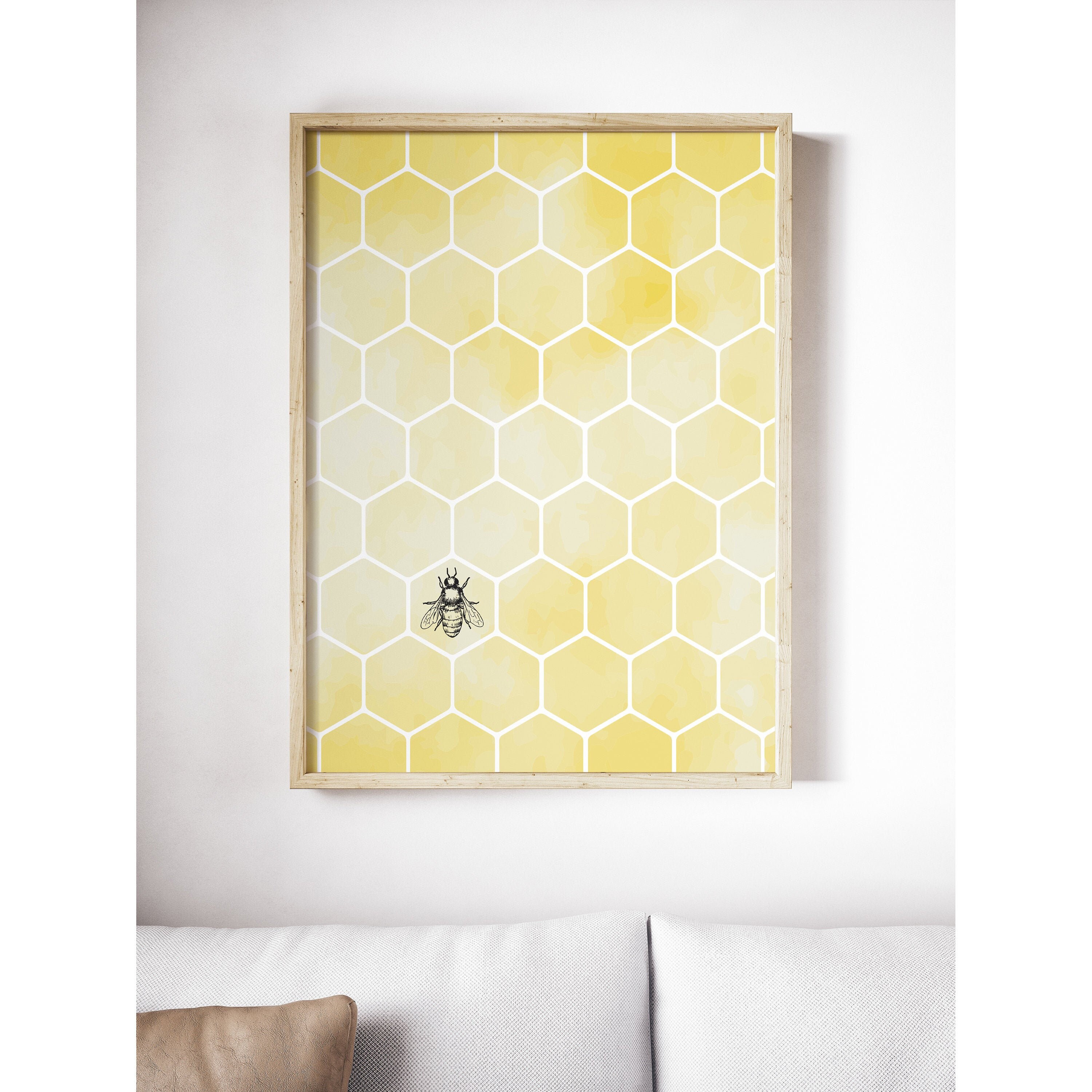 kitchen wall art | bee art print | honey bee decor |... Bee and Honeycomb Package Printable, Honey Bee Wall Print, Bee Digital ...