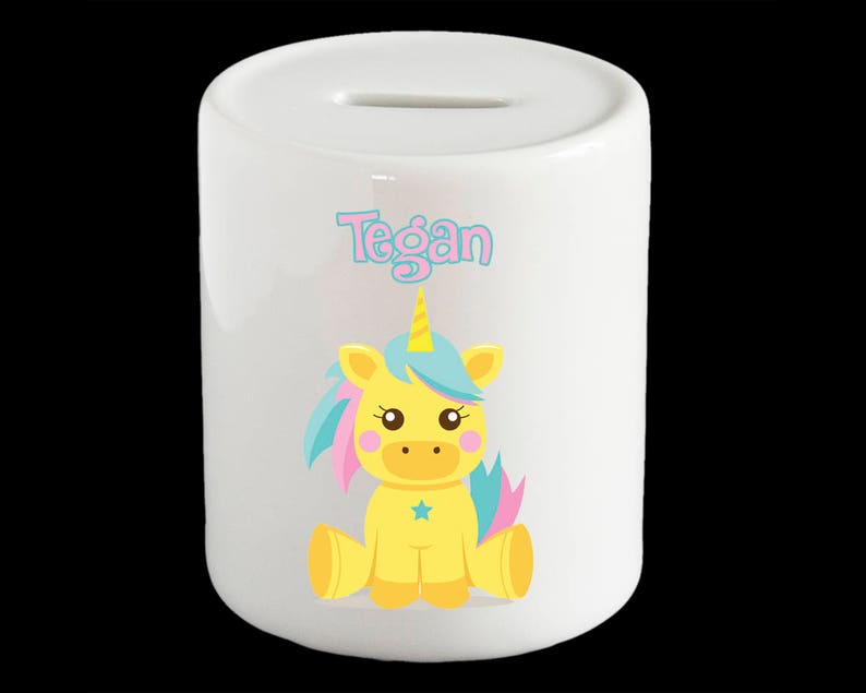 Personalised Cute Unicorn Piggy Bank Unicorn Money Box Unicorn Gift - 