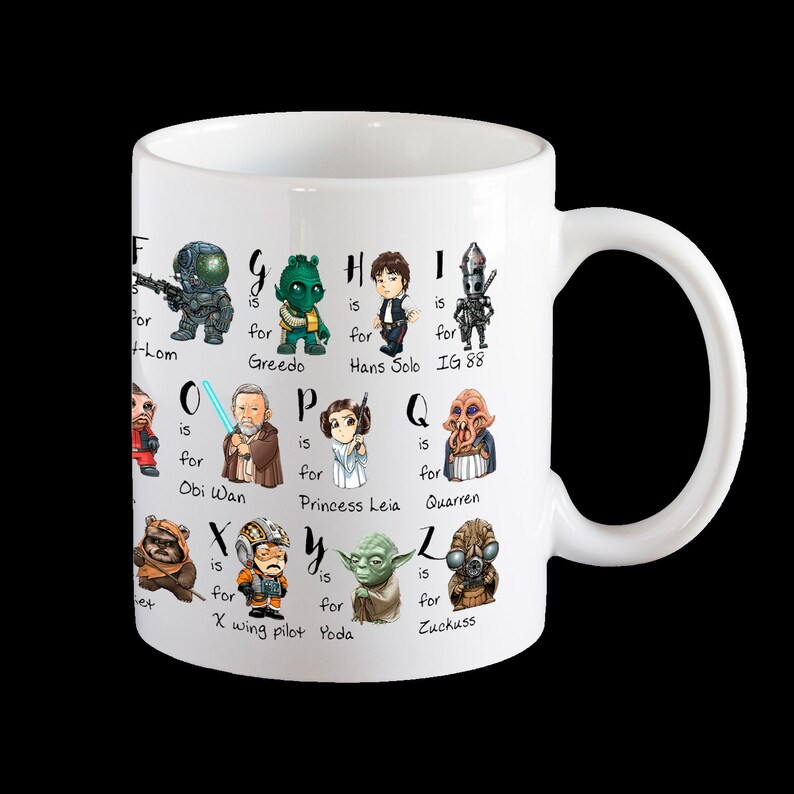 Taza de Star Wars alfabeto taza taza día del padre | Etsy