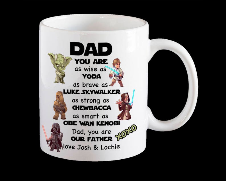 PapaDe Avec Le Sky Star Wars YodaDarth Pères Drôle WalkerObe Fête Des Personnalisé MugTasse VaderChewbaccaLuke Wan Papa Pour TJFlK1c