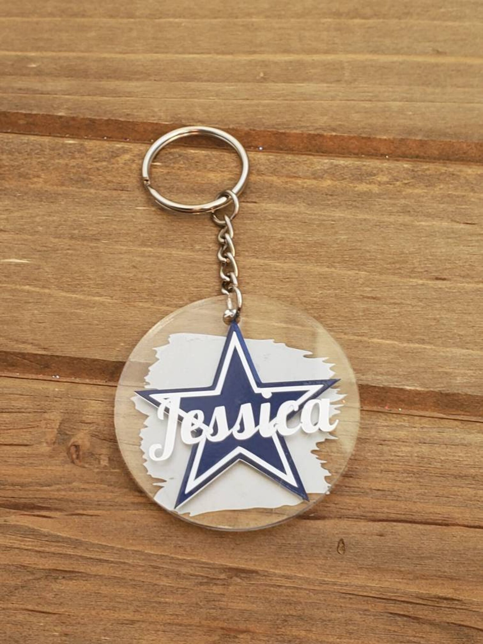 Personalized Keychain Dallas Cowboys Keychain Dallas Cowboys Etsy