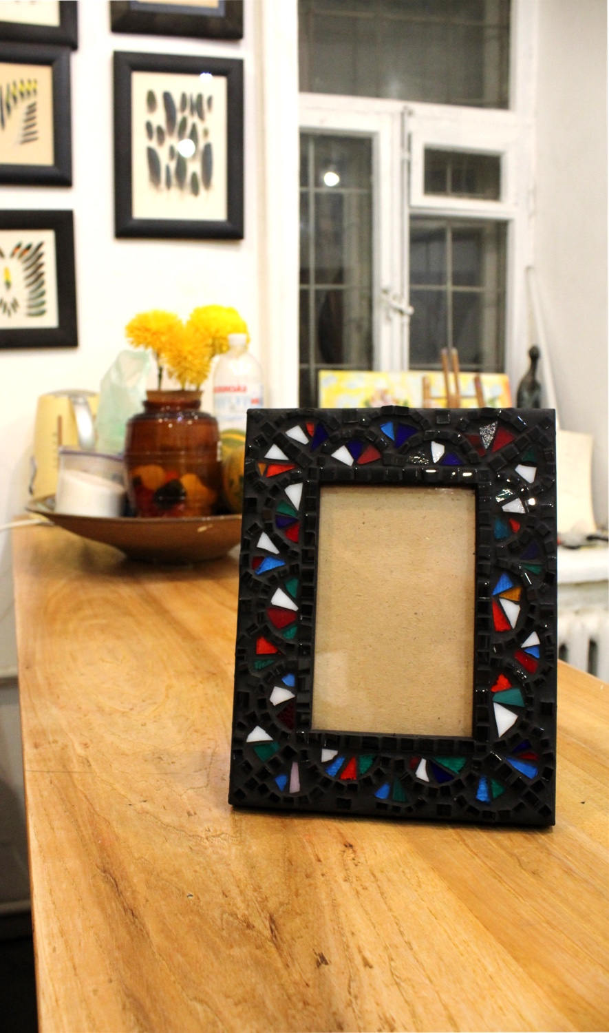 Boho decor Picture frame Multicolor Mosaic frame Gift for Etsy