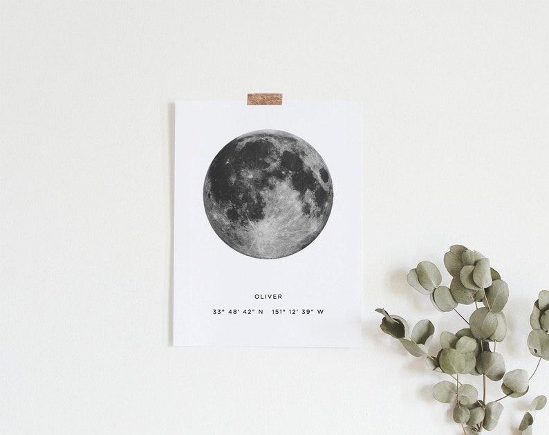 A4 BUNDLE Moon Phase Printable Baby Birth Print Birthday - Etsy