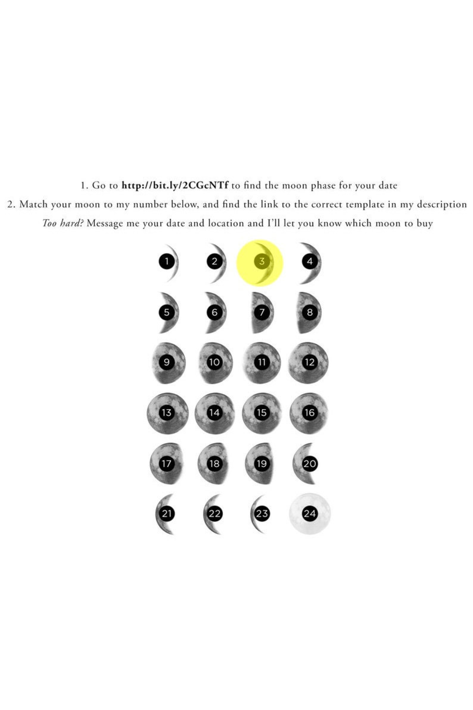 Moon Phase Print Crescent Moon Nursery Print Baby Birth Etsy