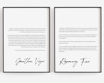 Wedding vows wall art, Wedding vows print, Wedding vows gift, First Anniversary gift, Wedding vows template, Husband and wife vows print