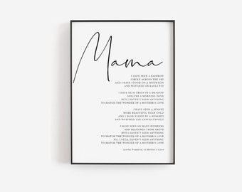 Mothers Day personalized print, Mothers Day gift ideas, Unique Mothers Day gifts, Mothers Day print, Song templett, Editable quote template